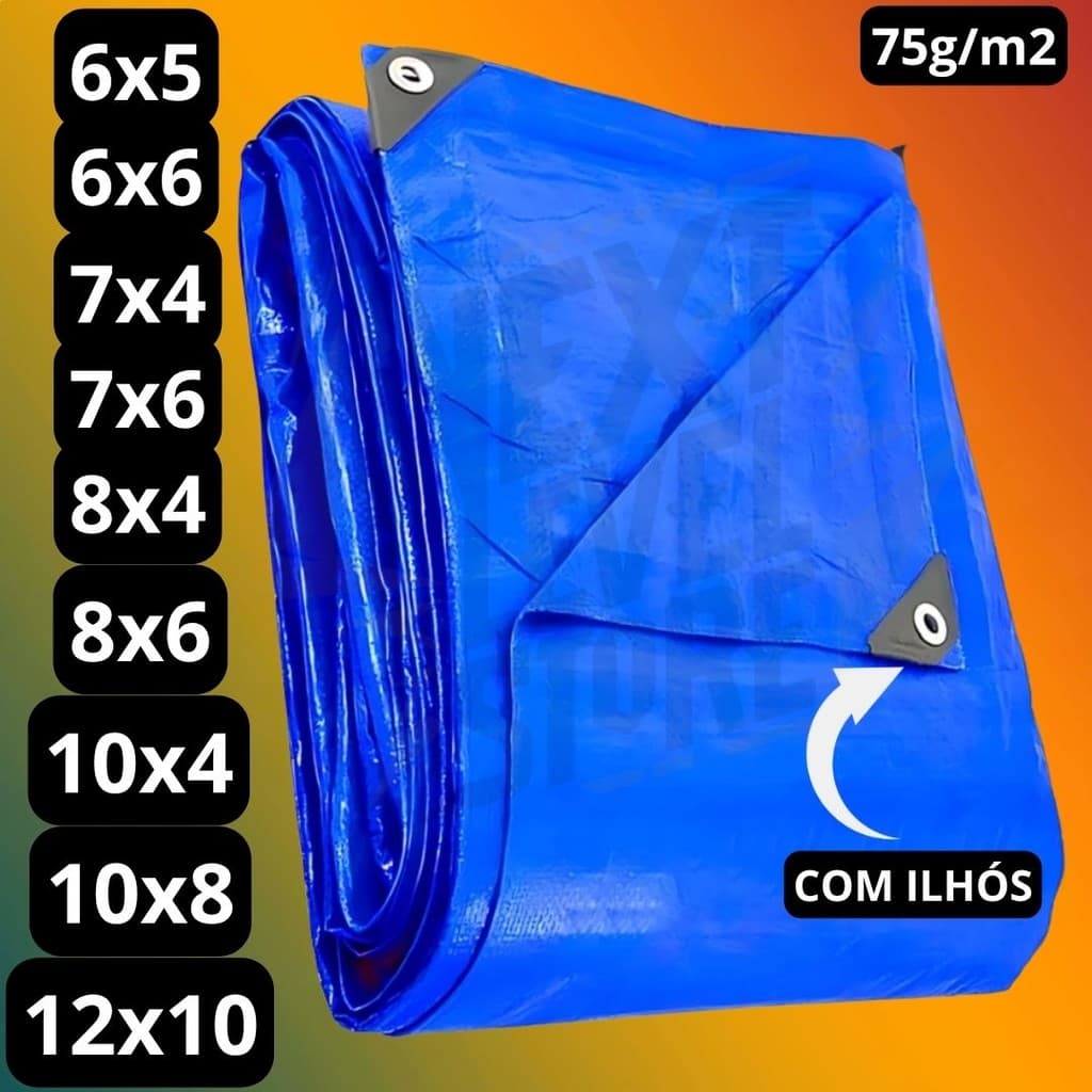 Lona Impermeável Reforçada Piscina Construção Reforma Pintura Mudança 6x5 6x6 7x4 8x4 8x6 10x8 12x10