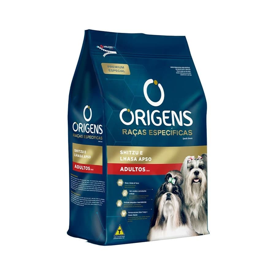 RAÇÃO ORIGENS ADULTO RAÇAS ESPECIFICAS SHIHTZU LHASA 10,1KG