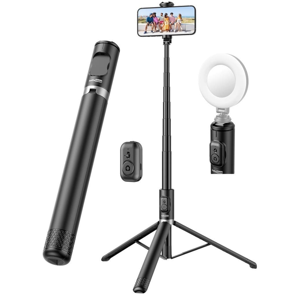 Tripé de bastão de selfie para celular de 1,7 m, controle remoto integrado, portátil kenzo seven