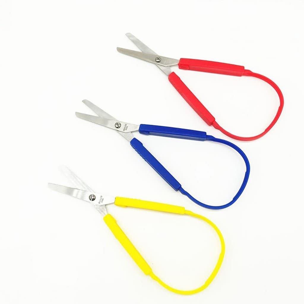 1PC Mini Tesoura De Corte Em Laço Conjunto De Tesouras Colorful Grip Scissor , Auto-Aberta Adaptável