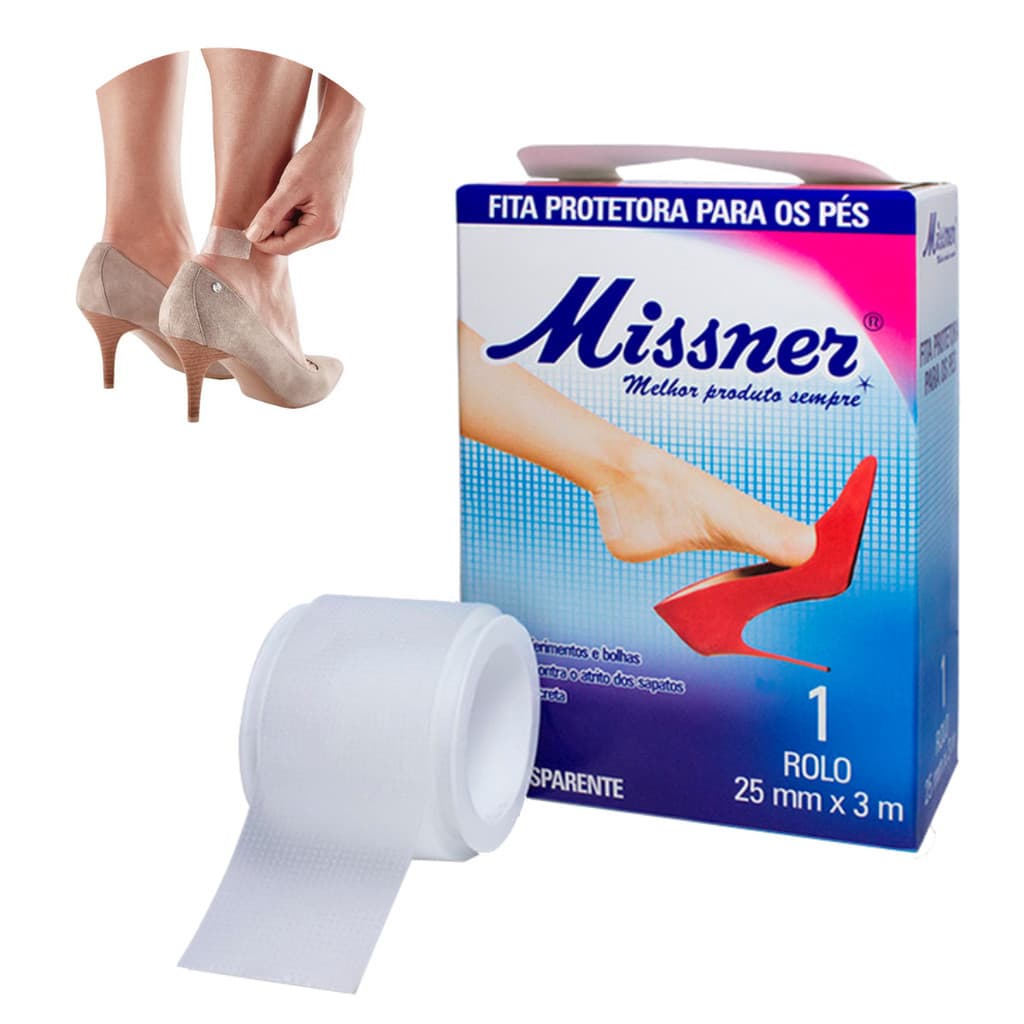 fitas Protetora Para Os Pés Transparente 25MM x 3M Missner