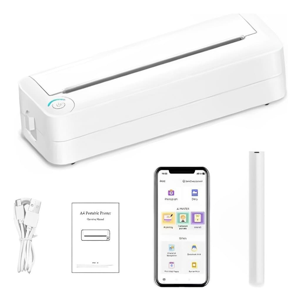 Impressora Portátil A4 Impressão Térmica Sem Fio Recarregável Bluetooth Android IOS X8