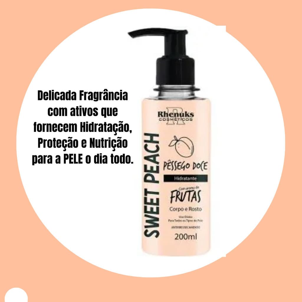 Loção Hidratante Corpo e rosto Pêssego Doce 200ML