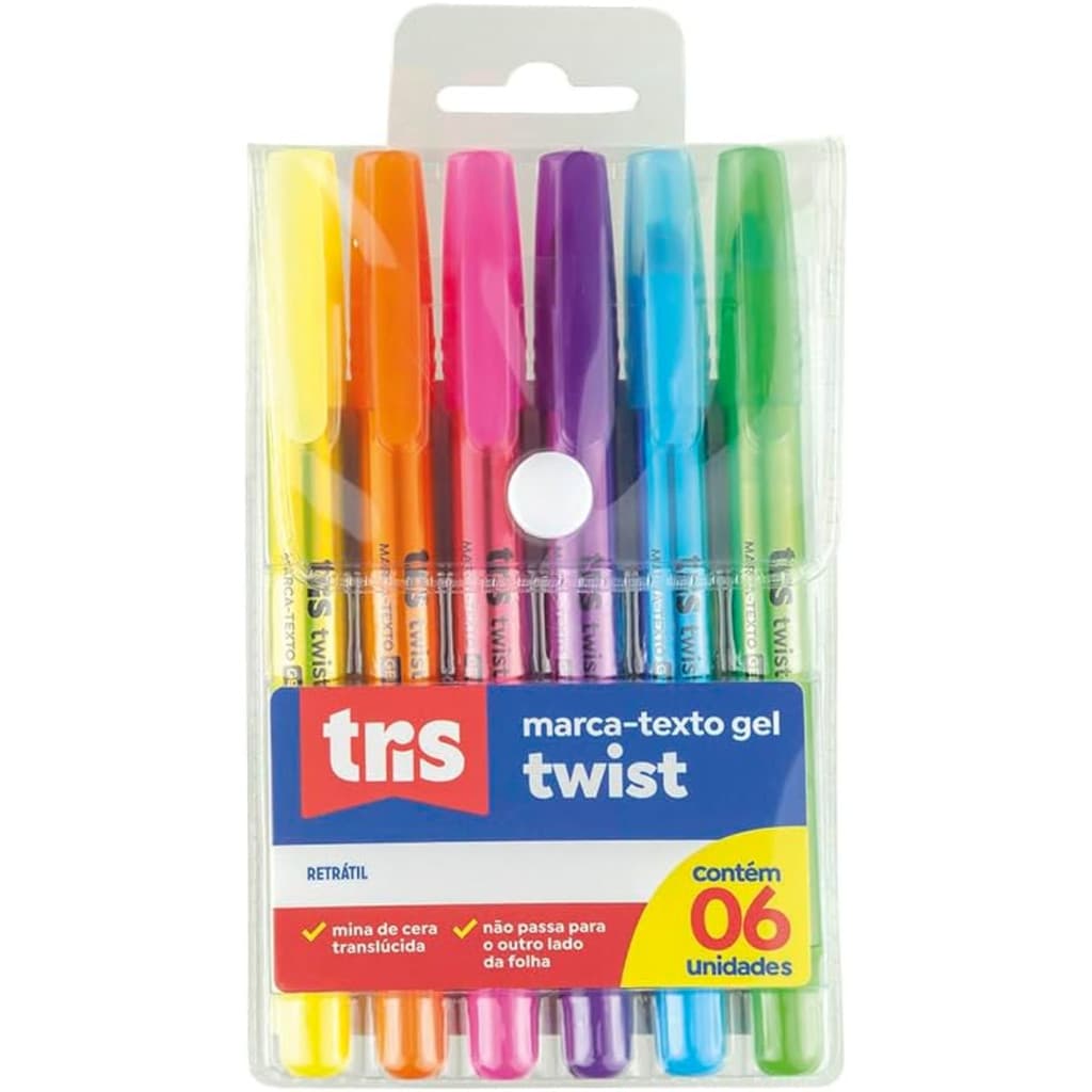 Marca Texto Gel Twist 6 Cores – Tris