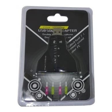 Adaptador De Som Usb 7.1 4 Portas Placa De Som P2 Áudio Pc 