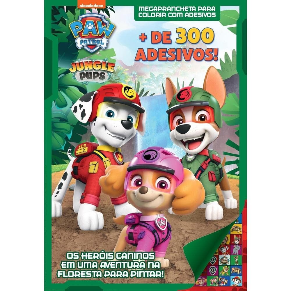 Patrulha Canina Megaprancheta para Colorir com Adesivos