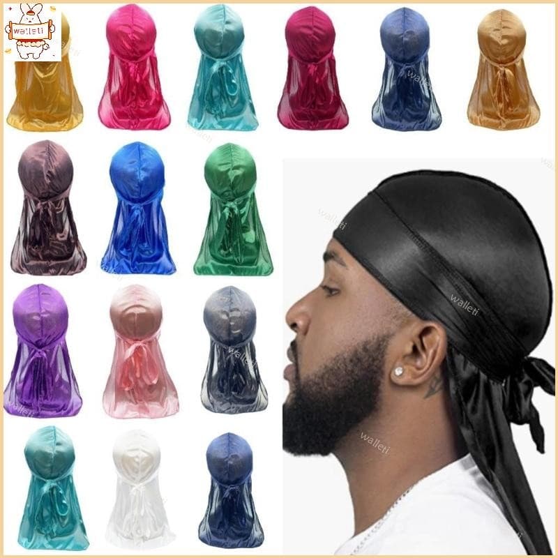 Long Tails Masculino Durag Headwrap Chapéu Para Dreadlocks Tranças Vários Tipos Cabelo