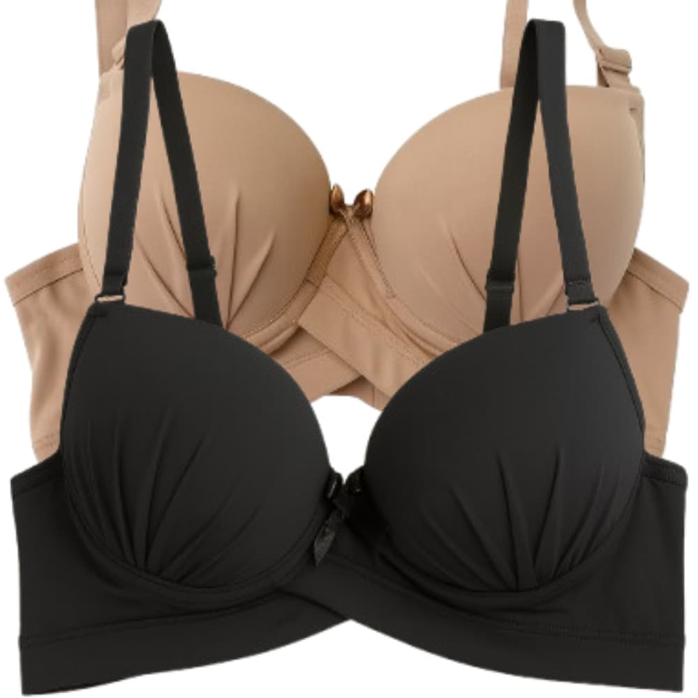 Kit 2 Sutiã Com Bojo Feminino Básico Alça Larga Reforçado Lingerie Confortável Adulto Soutien
