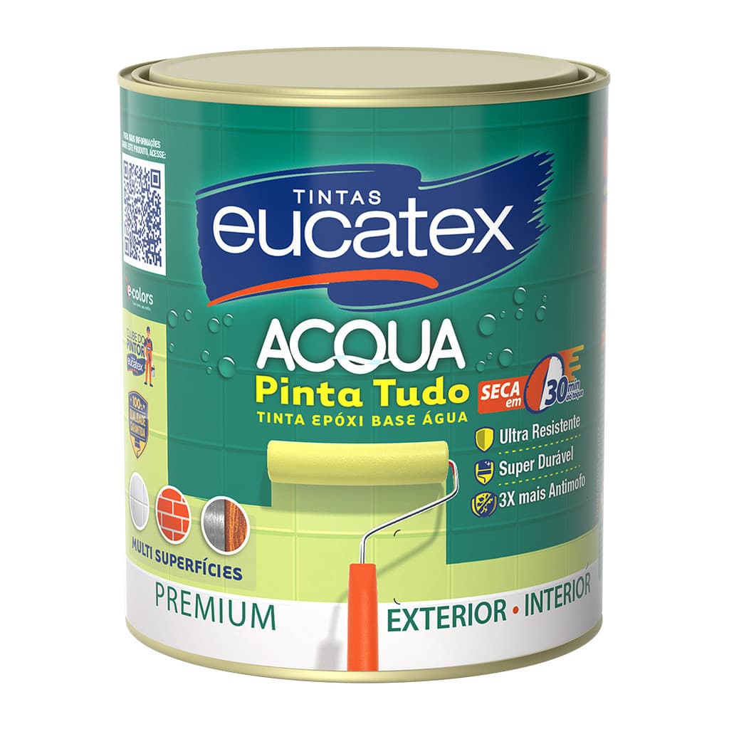 Tinta Epóxi Branco Azulejo Porta Parede Acqua Base Água 900ML