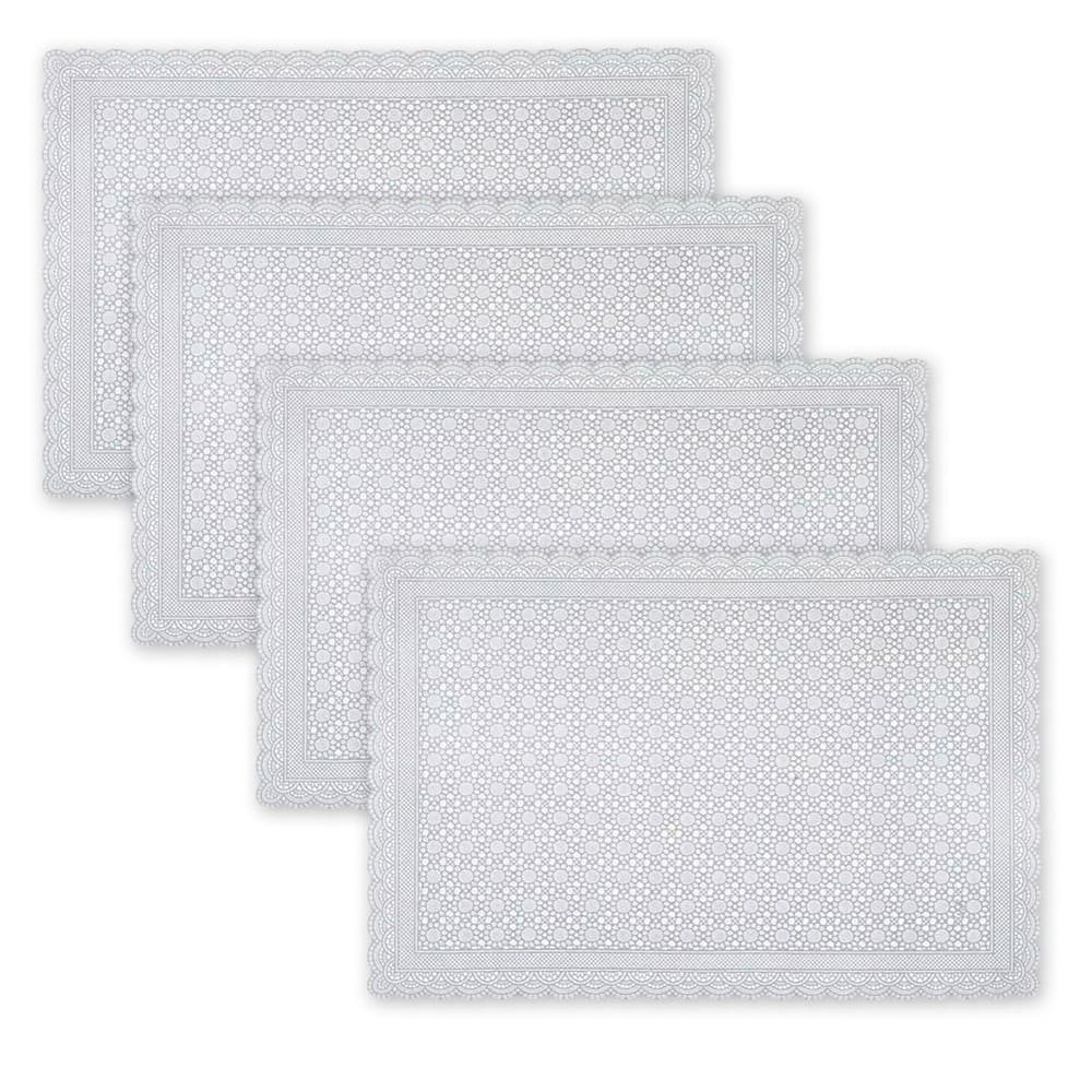 Toalha De Geladeira Pvc Rendado kit 04 Pçs Pequenas Flores