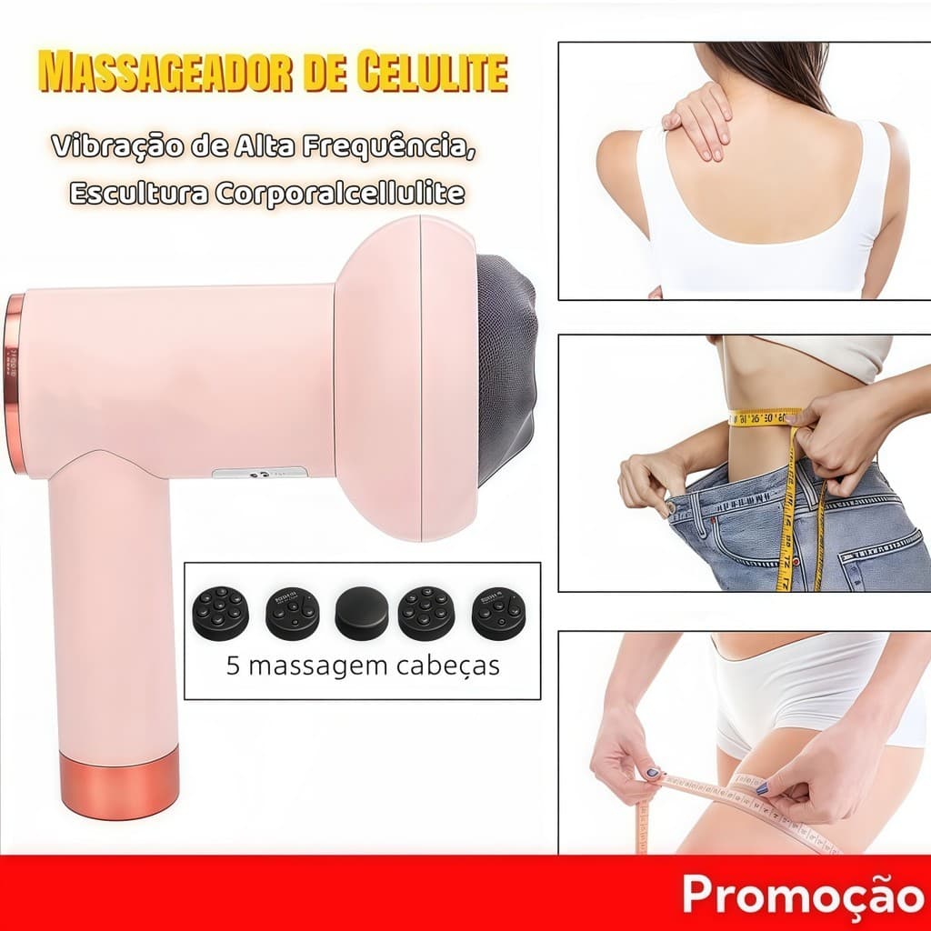 Massageador Elétrico de celulite sem fio Portátil Profissional para Barriga Coxa Pescoço Mulher Presente Feminino