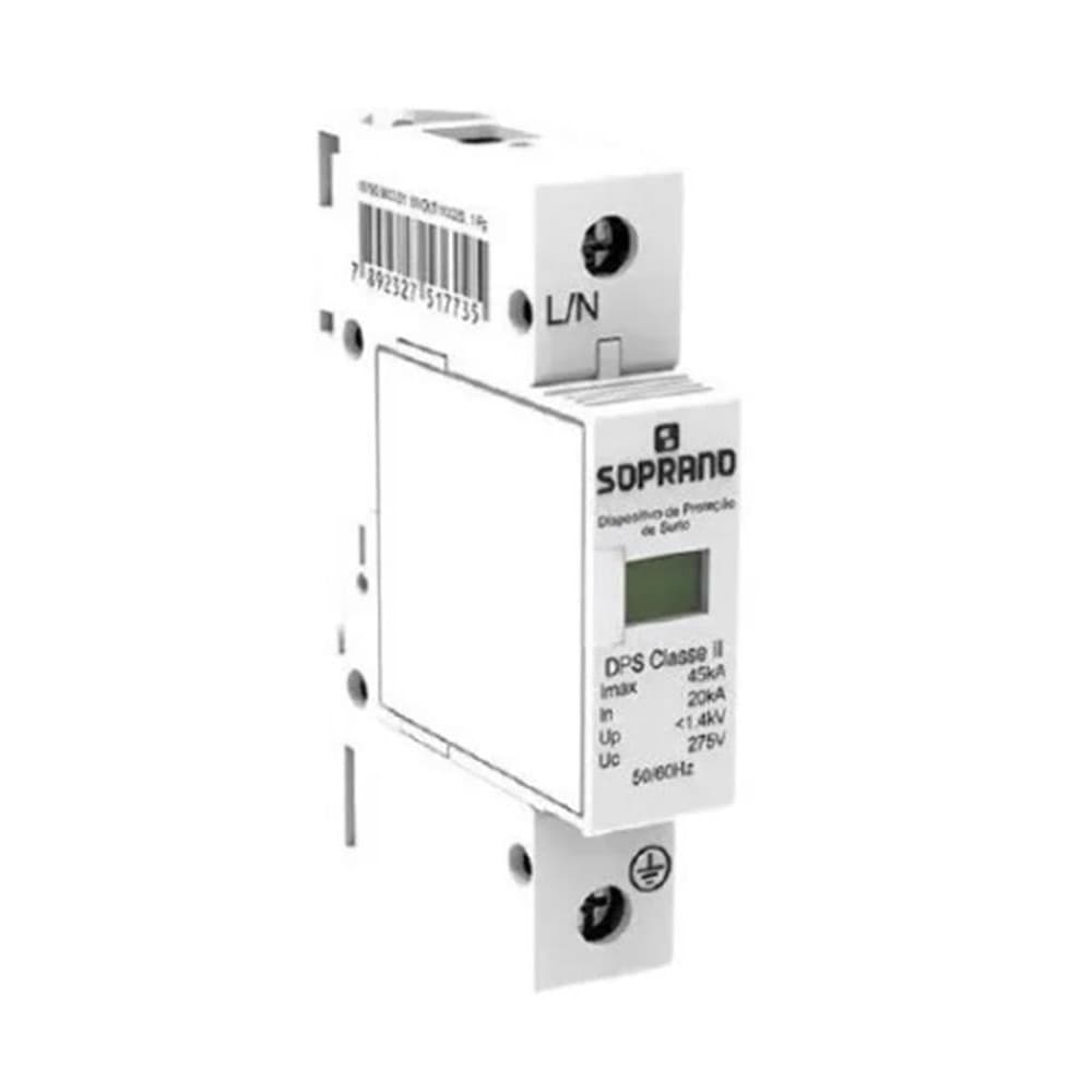 DISPOSITIVO PROTETOR DE SURTO (DPS) 45KA CLASSE II/III 1 SOPRANO