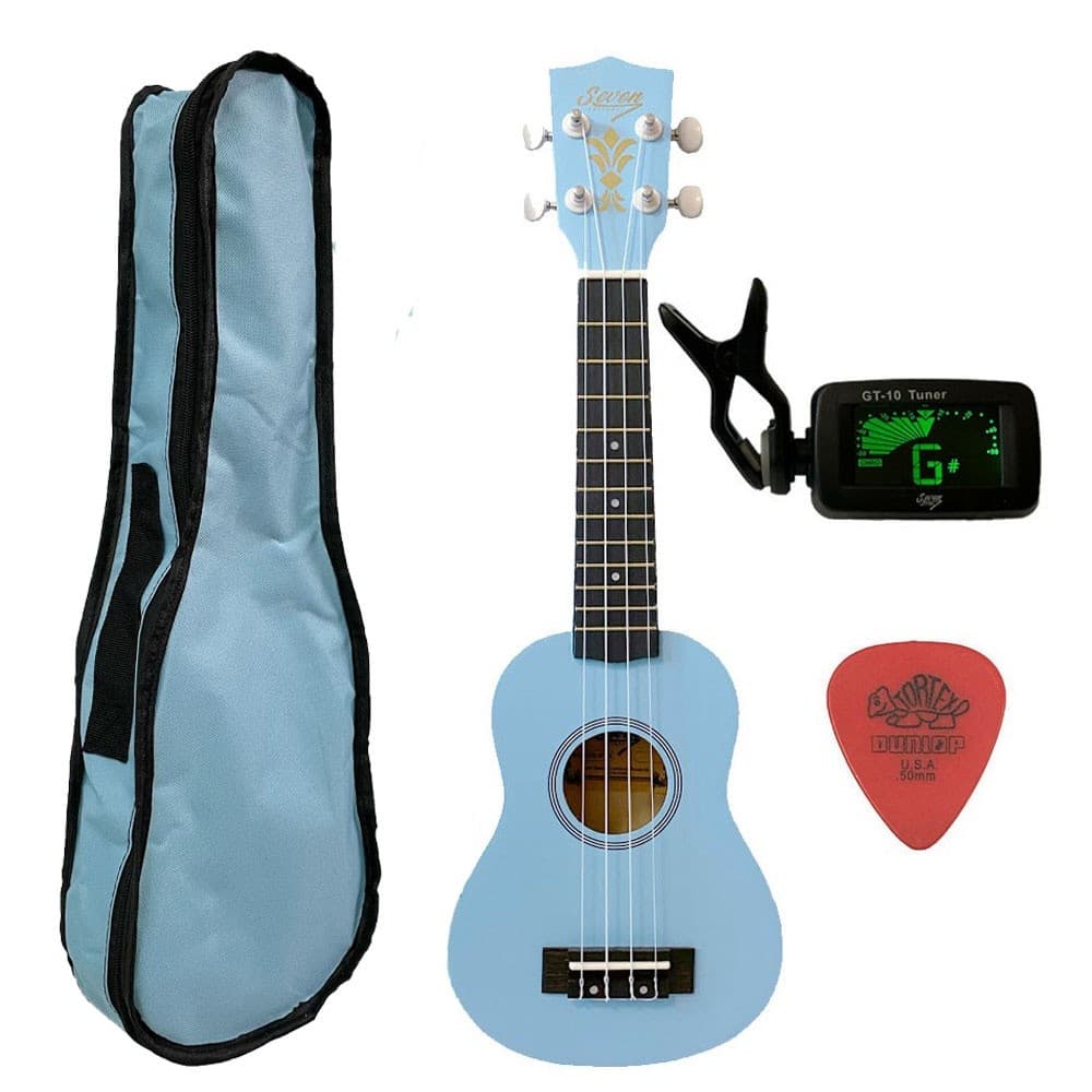 Ukulele Azul Seven Soprano Suk-07 LB C/ Capa e Afinador