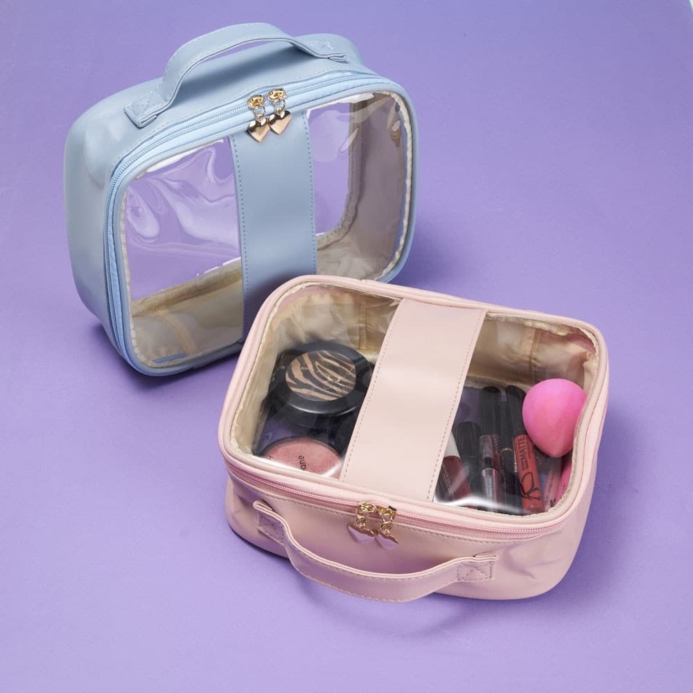 Necessaire Impermeável de PVC e PU Fofa Viagem Porta Maquiagem