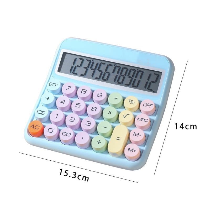 Calculadora de máquina de escrever, calculadora de botão grande para escritório diário e básico, display de 12 dígitos, estilo vintage, calculadora bonita, calculadora alimentada por bateria(Baratinha)
