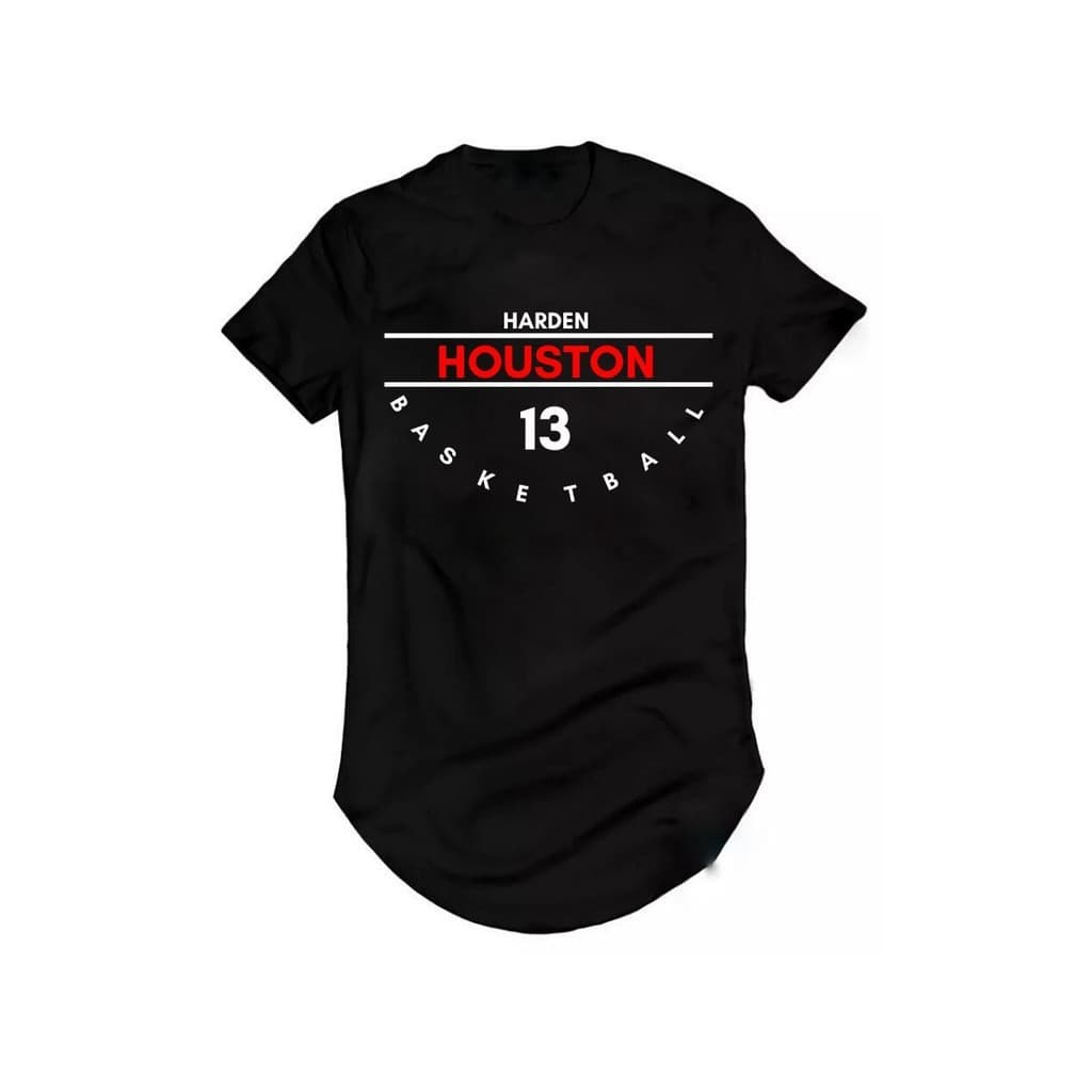 Camiseta Longline Basquete James Harden The Beard Houston Rocket
