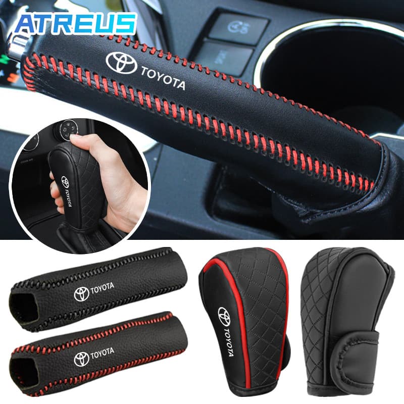 Toyota Proteção Do Freio De Mão Carro Tampa Da Alavanca De Câmbio Do Carro Couro Capa Do Freio De Mão Decoração Capa