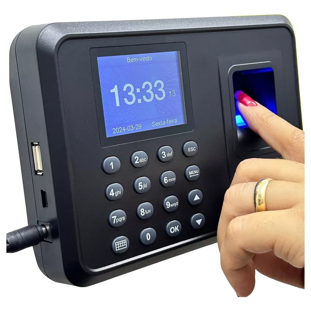 Relógio De Ponto Biométrico Impressão Digital Eletrônico(C)