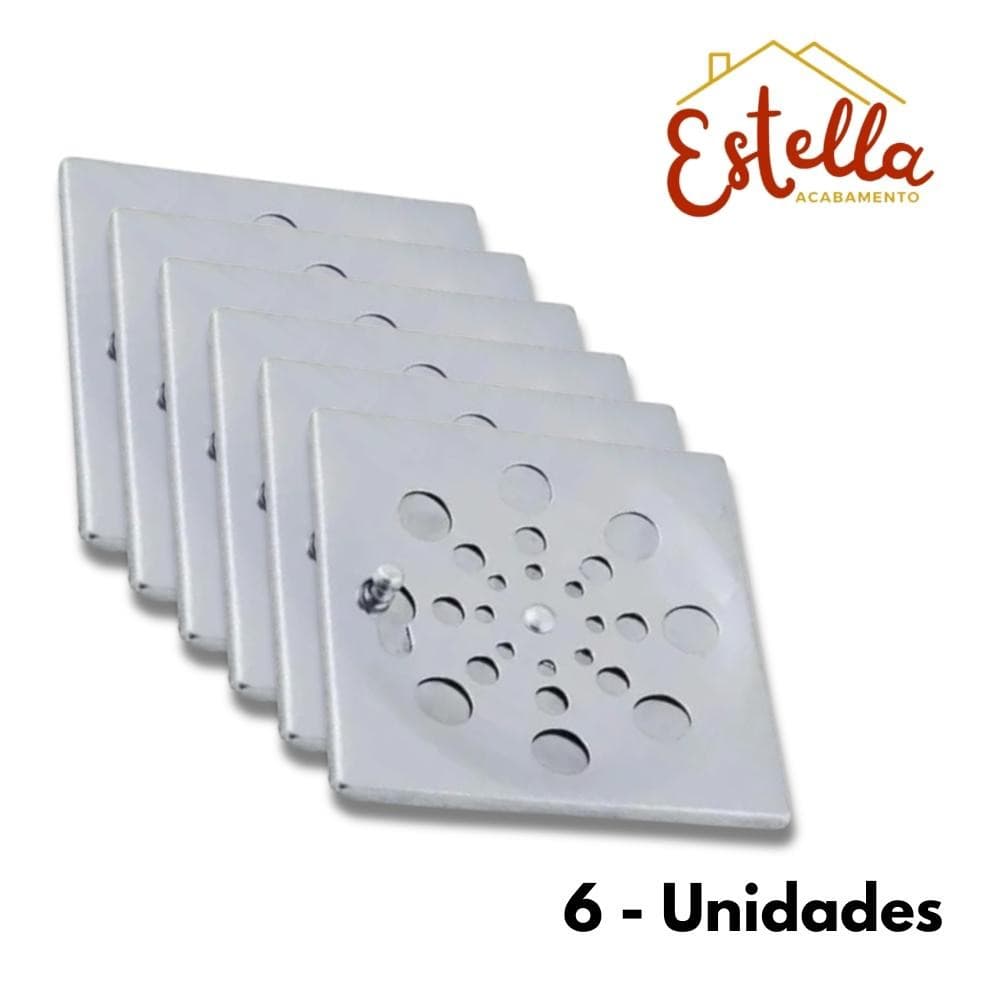 Ralo Tampa Grelha 10x10cm Abre e Fecha Quadrado – Aço Inox | Cozinha Banheiro Área Serviço