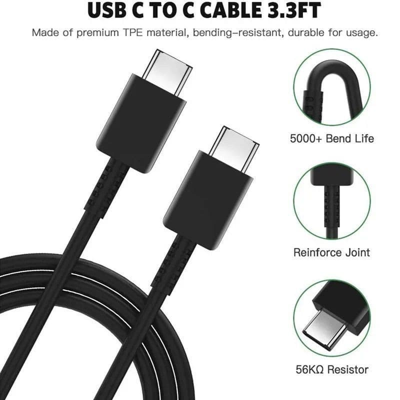 Cabo USB C para USB C Turbo P A71 Note 10 Note 20 A70 A80 S10 S20 Cabo Super Rápido Tipo C para Tipo C