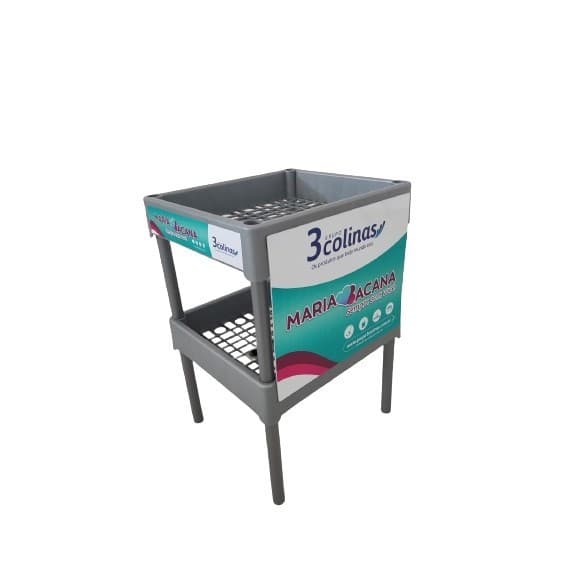 EXPOSITOR MOVEL PLASTICO INJETADO PARA 18 VASSOURAS