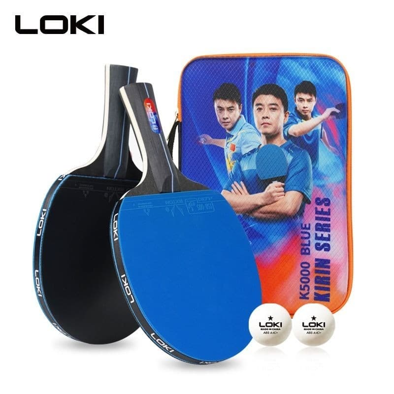 Original Loki K5000 Ping Pong Bats ITTF Aprovado Raquetes De Tênis De Mesa Conjunto Com Borracha Azul Spnge RXTON1 Para 
