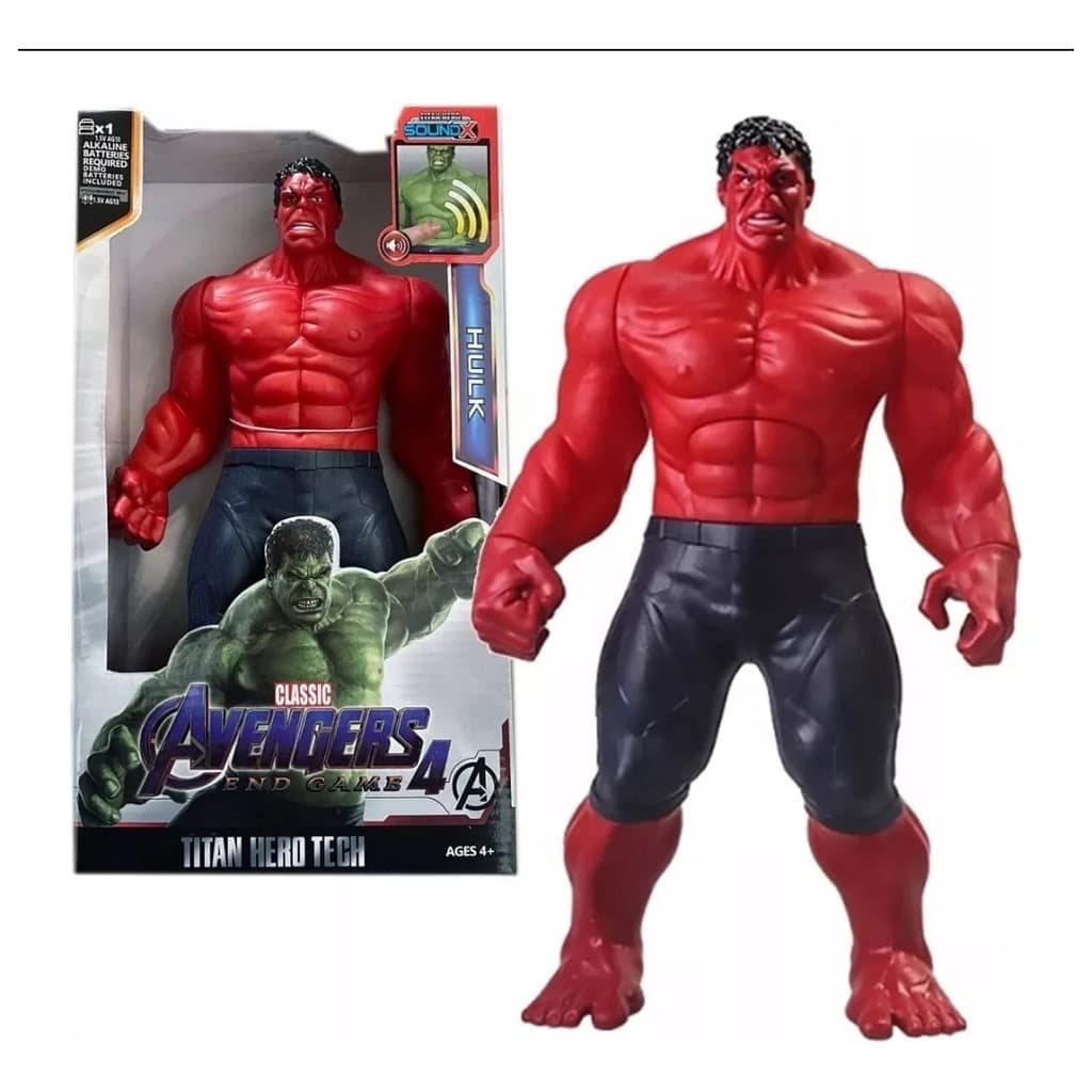 Boneco Vingadores (hulk Vermelho) 30cm Com Som E Led