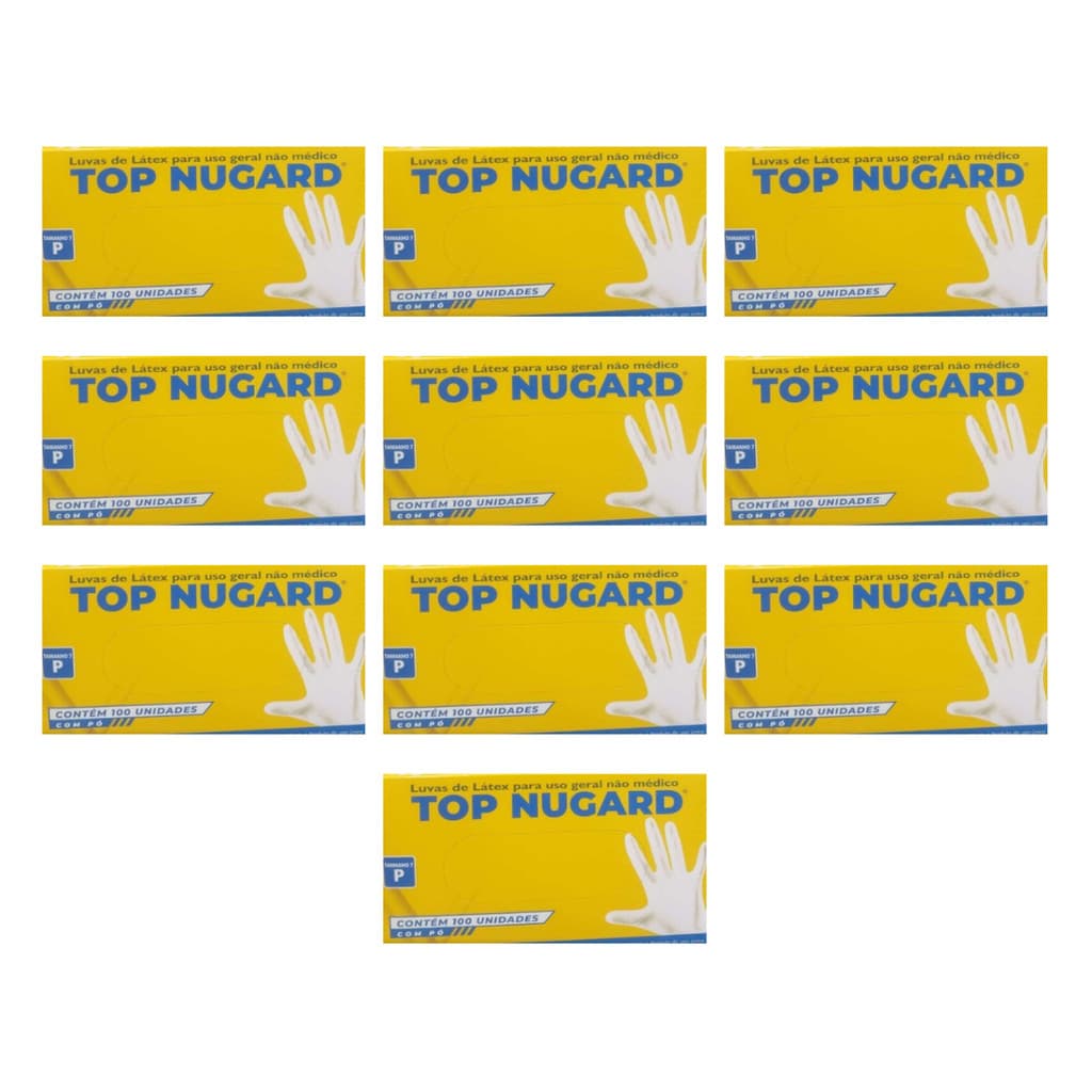 Luva de Procedimento Látex com Pó Top Nugard - Kit Com 10 Caixas