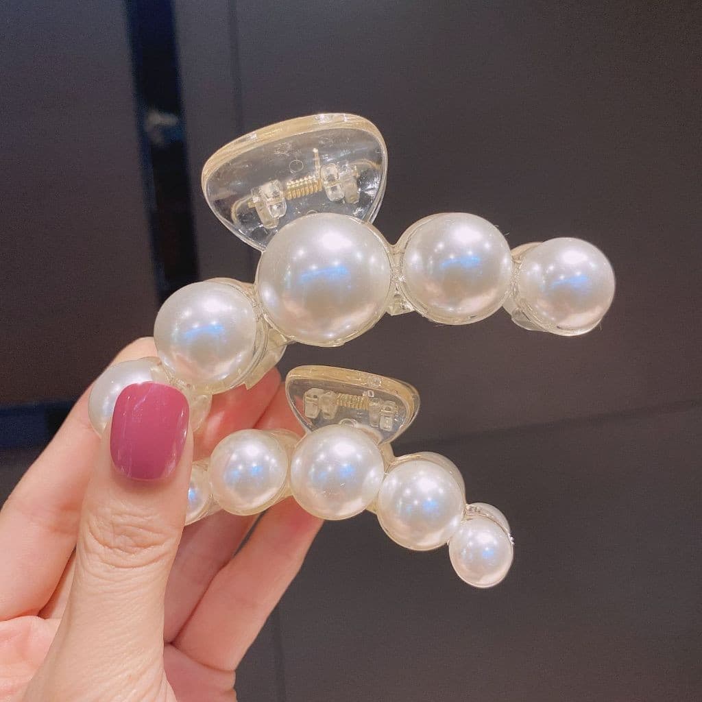 Piranha para cabelo com pérolas presilha de feminino