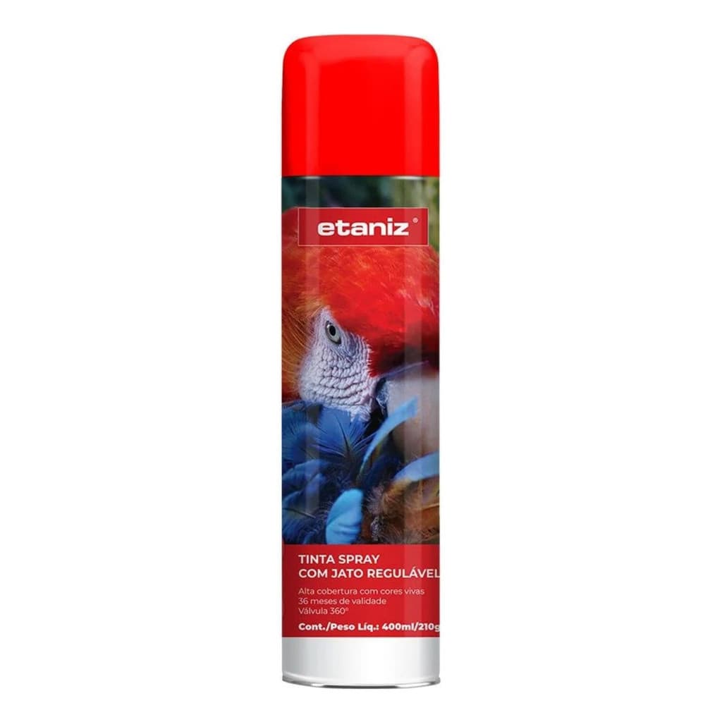 Tinta Spray Vermelho Alta Temperatura 400ml Etaniz Regulável