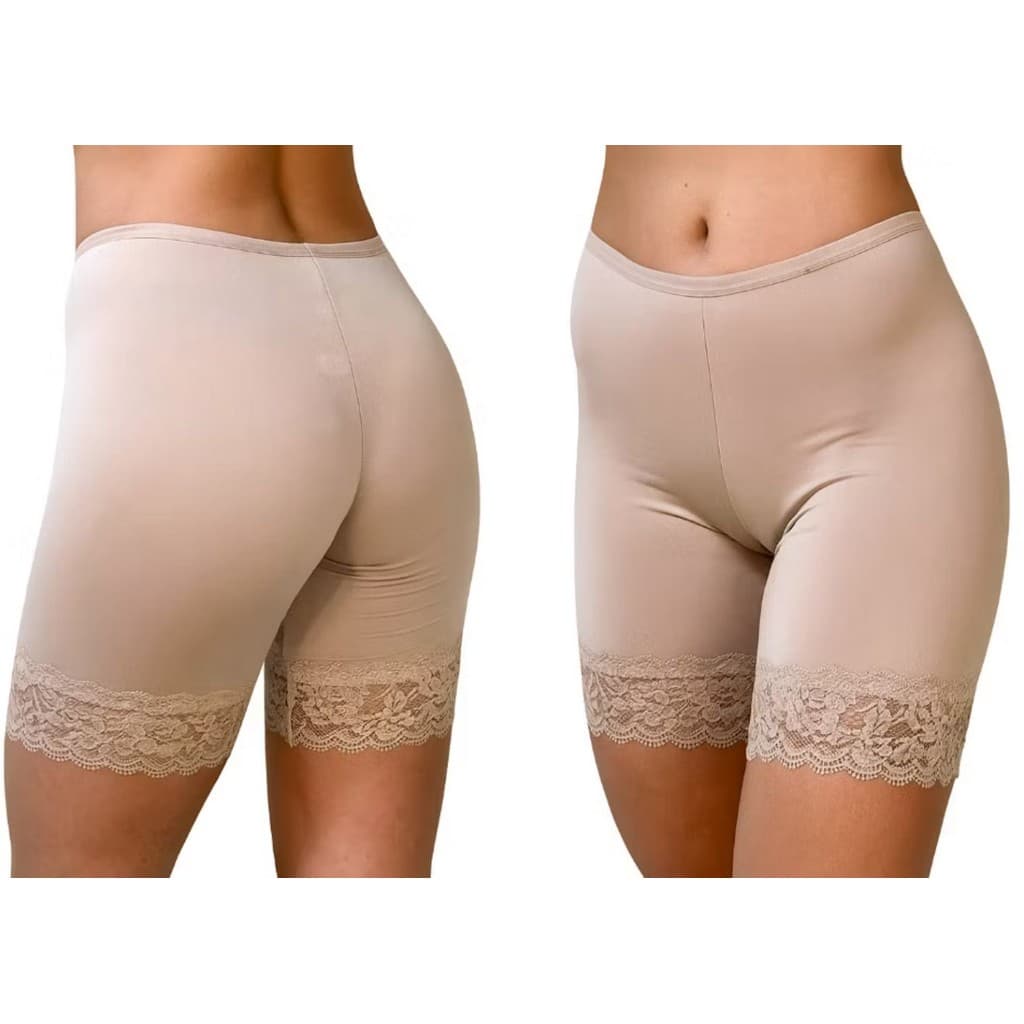 Kit 4 Short Bermuda Anagua Plus Size Segunda Pele Feminino Renda Não Marca Usar De Baixo De Roupas