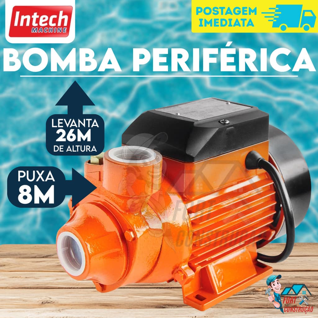 Motobomba periférica 1/2" hp monofásica - BP500 - Intech Machine