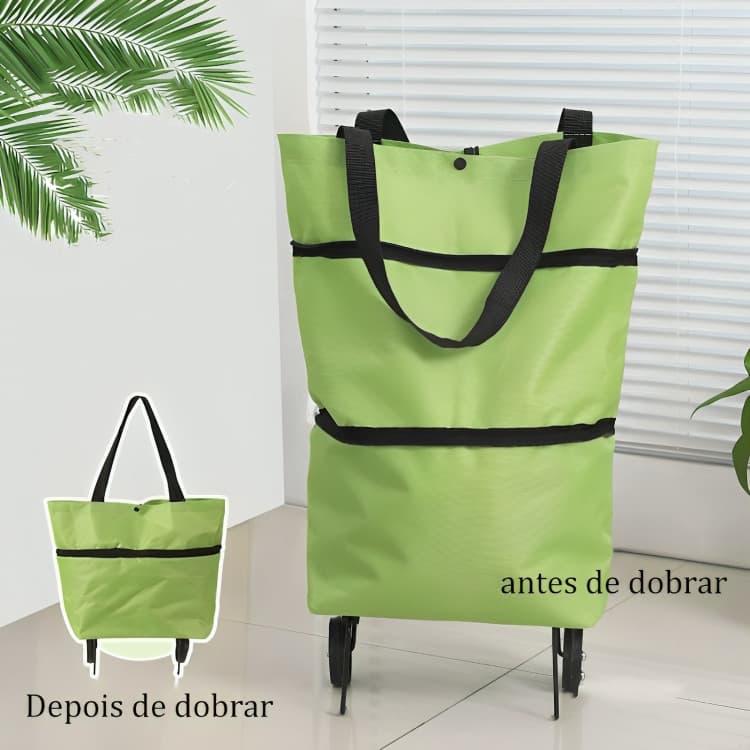 Bolsa de Compras Dobrável Com Rodas Para Feira Sacola de Compras Com Rodinha