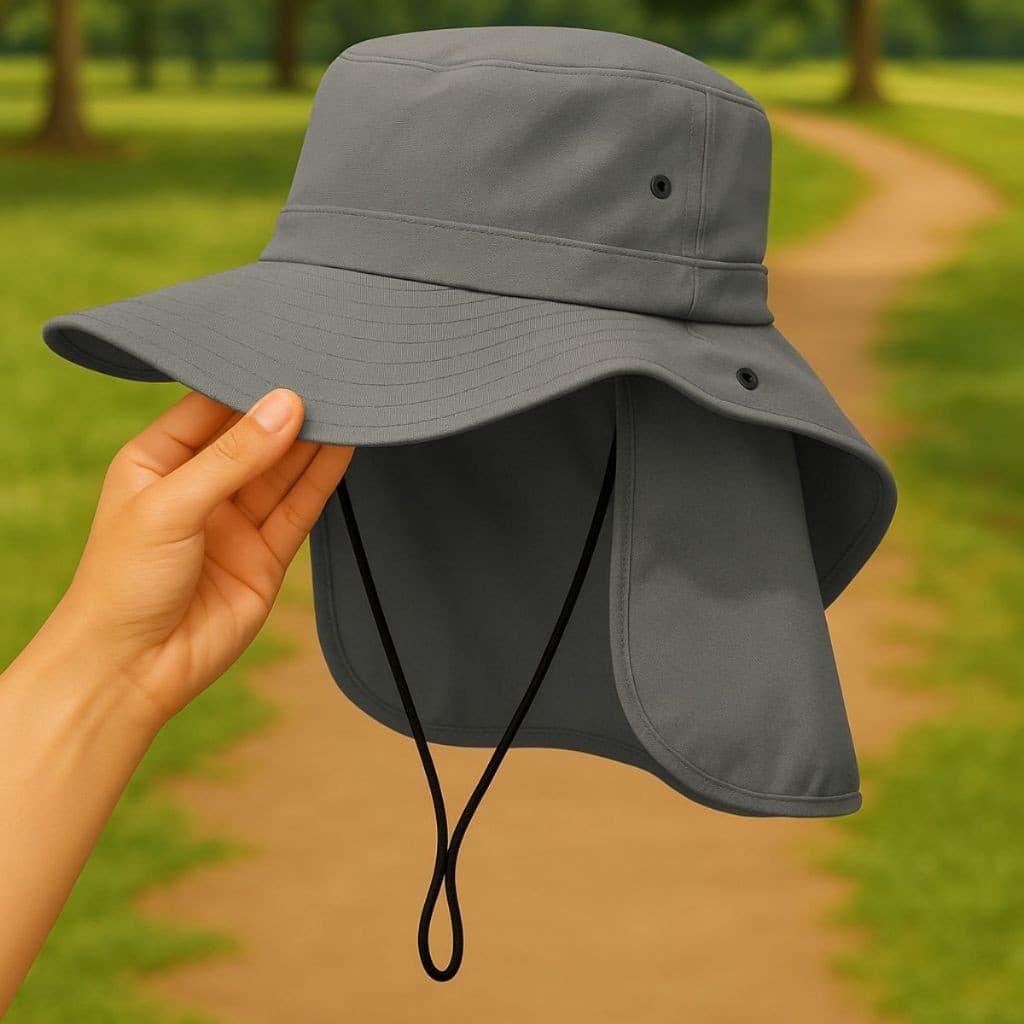 Chapéu com Protetor de Pescoço e Aba Larga – Estilo Australiano para Esportes ao Ar Livre