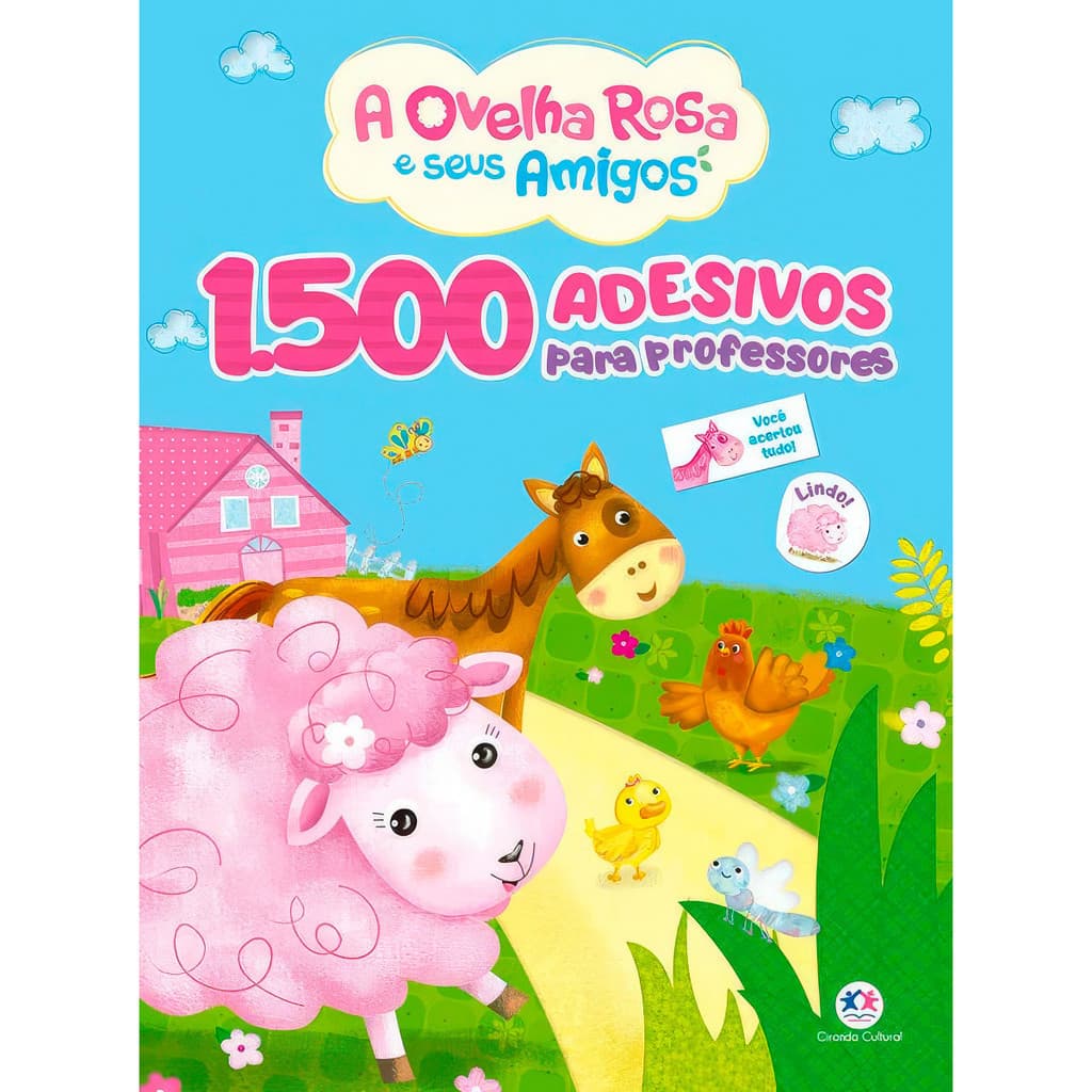 Livro 1500 Adesivos para Professores, A Ovelha Rosa e Seus Amigos - Ciranda Cultural