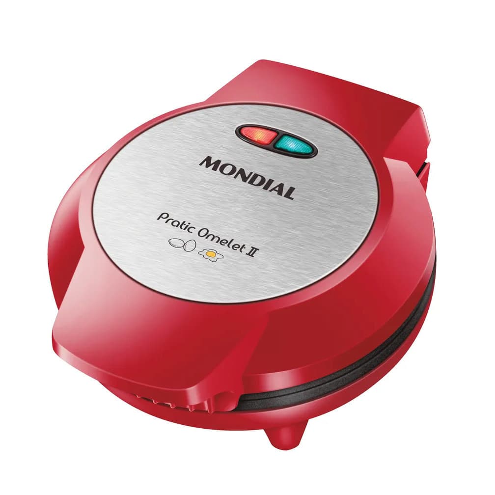 Omeleteira Pratic Omelet II, Mondial, OM-04-RI, 800W, 220V - VERMELHO/INOX