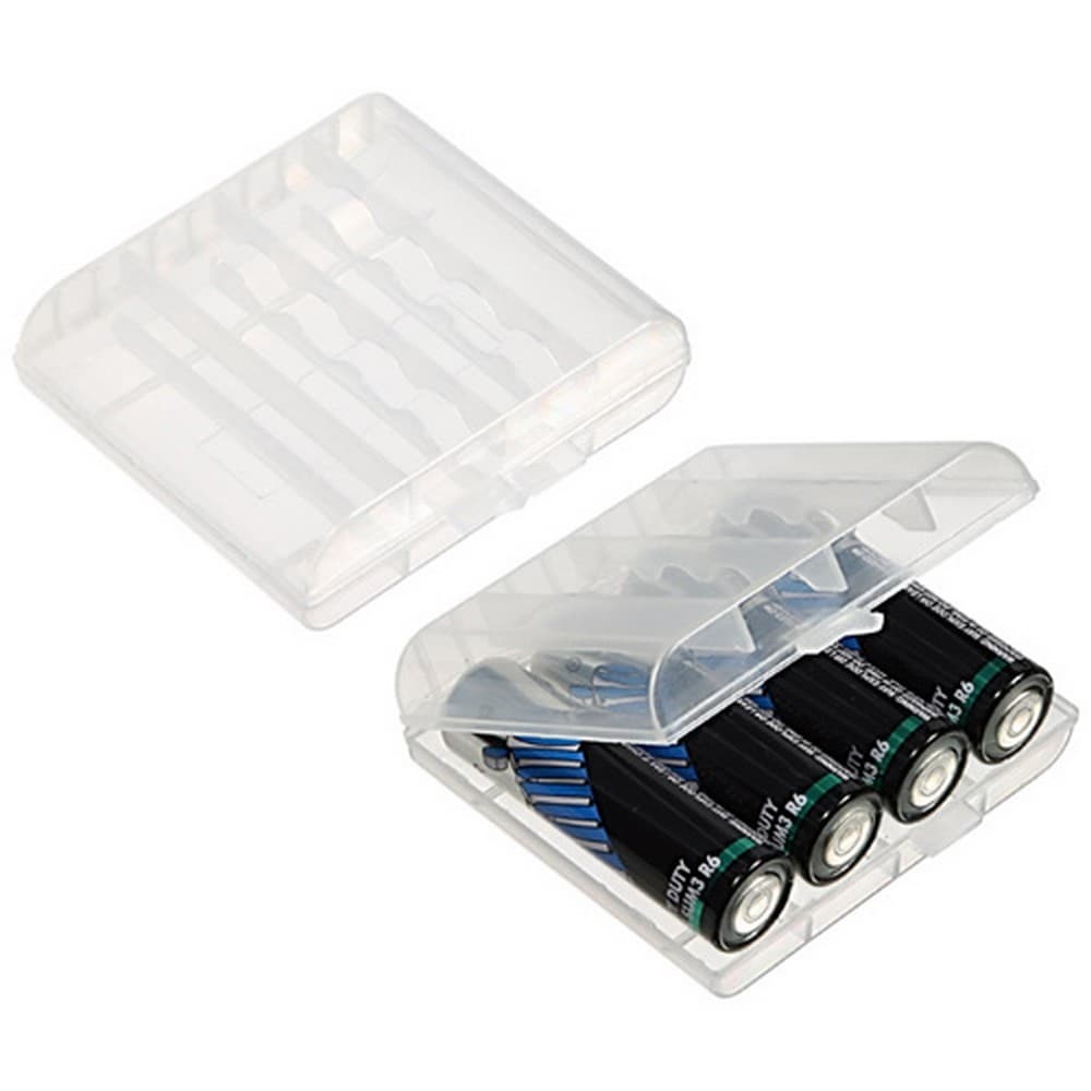 Porta Pilhas Estojo Case P/ Até 4 AA ou 5 AAA de Encaixar