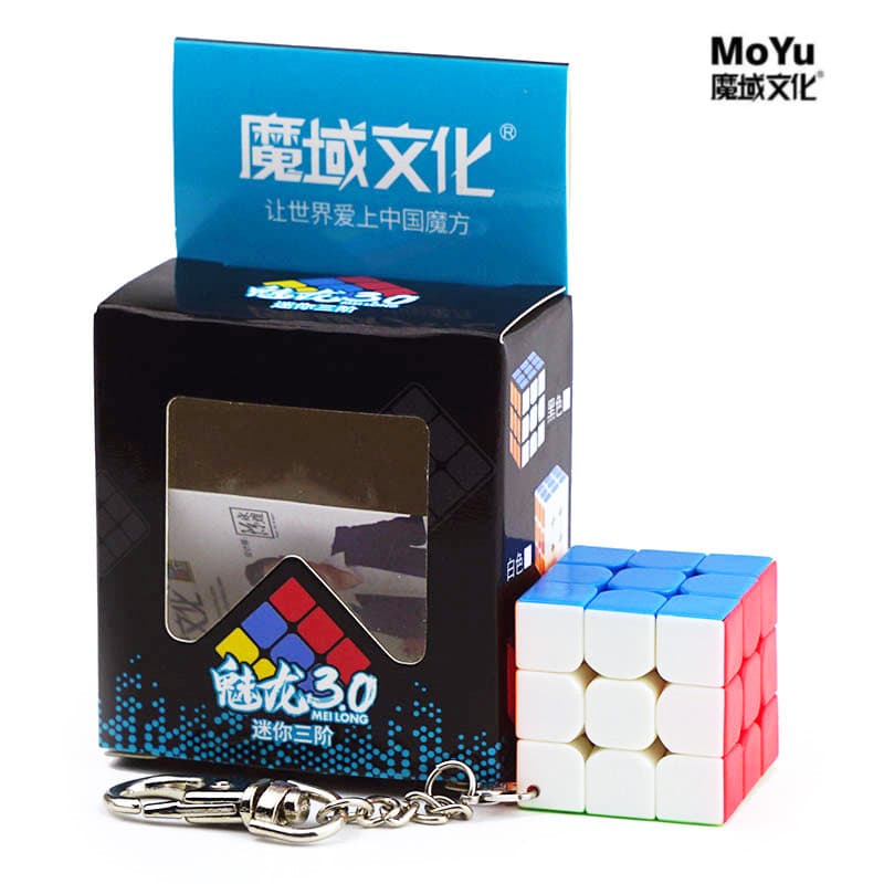 Moyu cubo chaveiro, mini chaveiro 3x3, 3by3 pequeno cubo citckerless velocidade