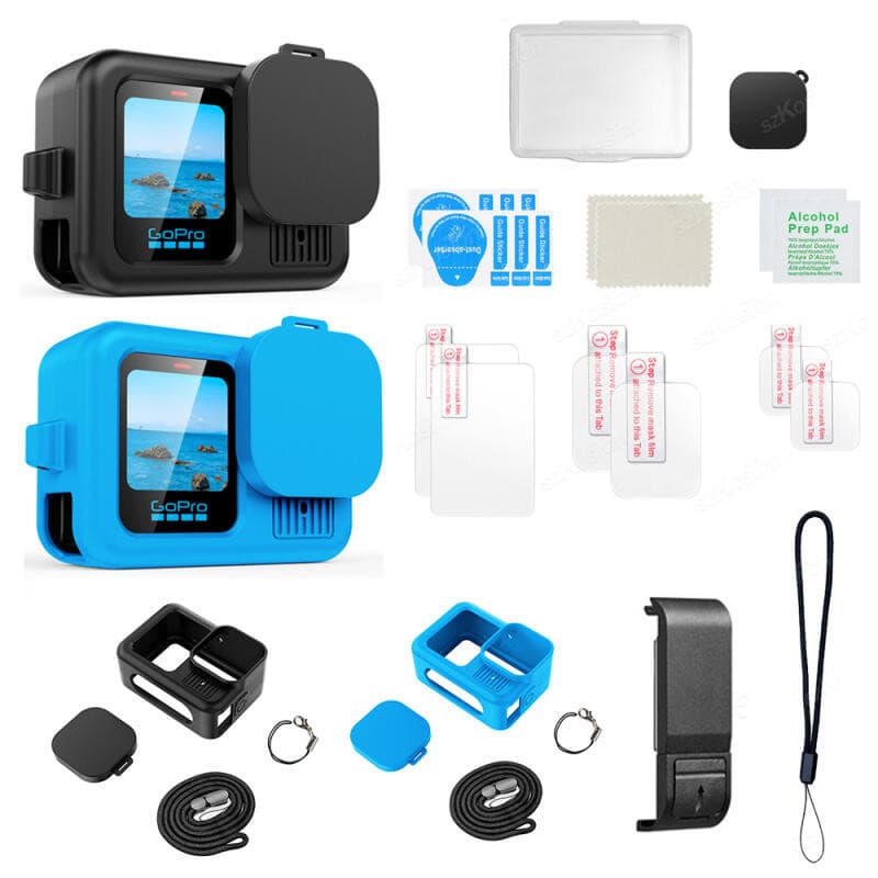 Capa De Silicone Para Gopro HERO 13 , Protetora De Borracha + Tampa De Lente , Película De Proteção De Tela Acessórios