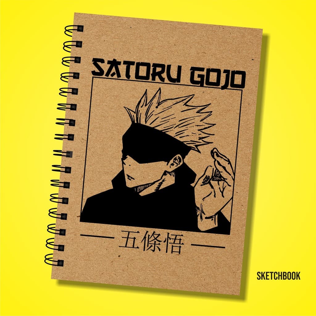 Bloco Sketchbook Kraft Jujutsu Kaisen Offset 180g A5 100 Páginas 50fls desenho artístico mangá pintura esboço