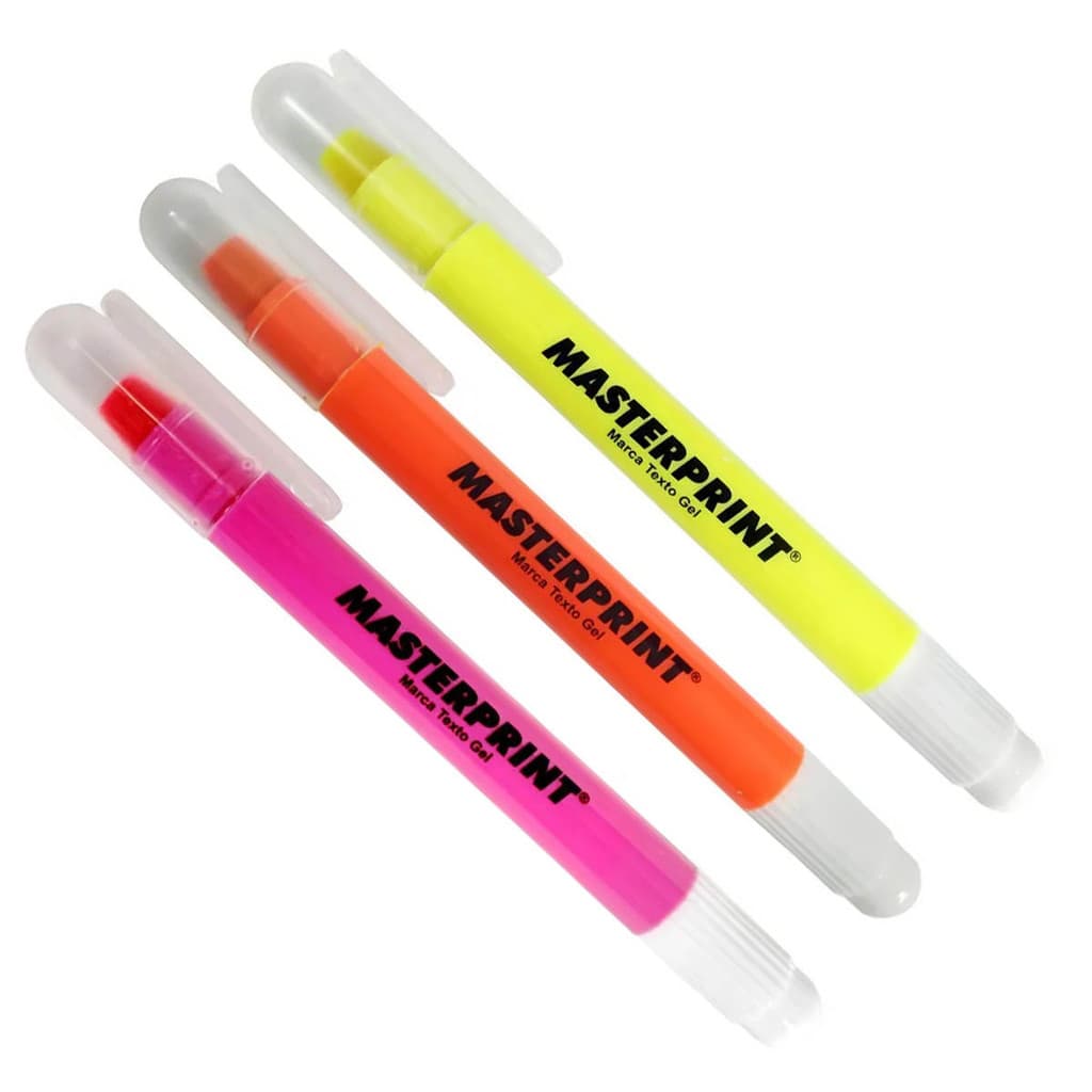 Kit de Marca Texto Gel com 3 cores Masterprint - MP613