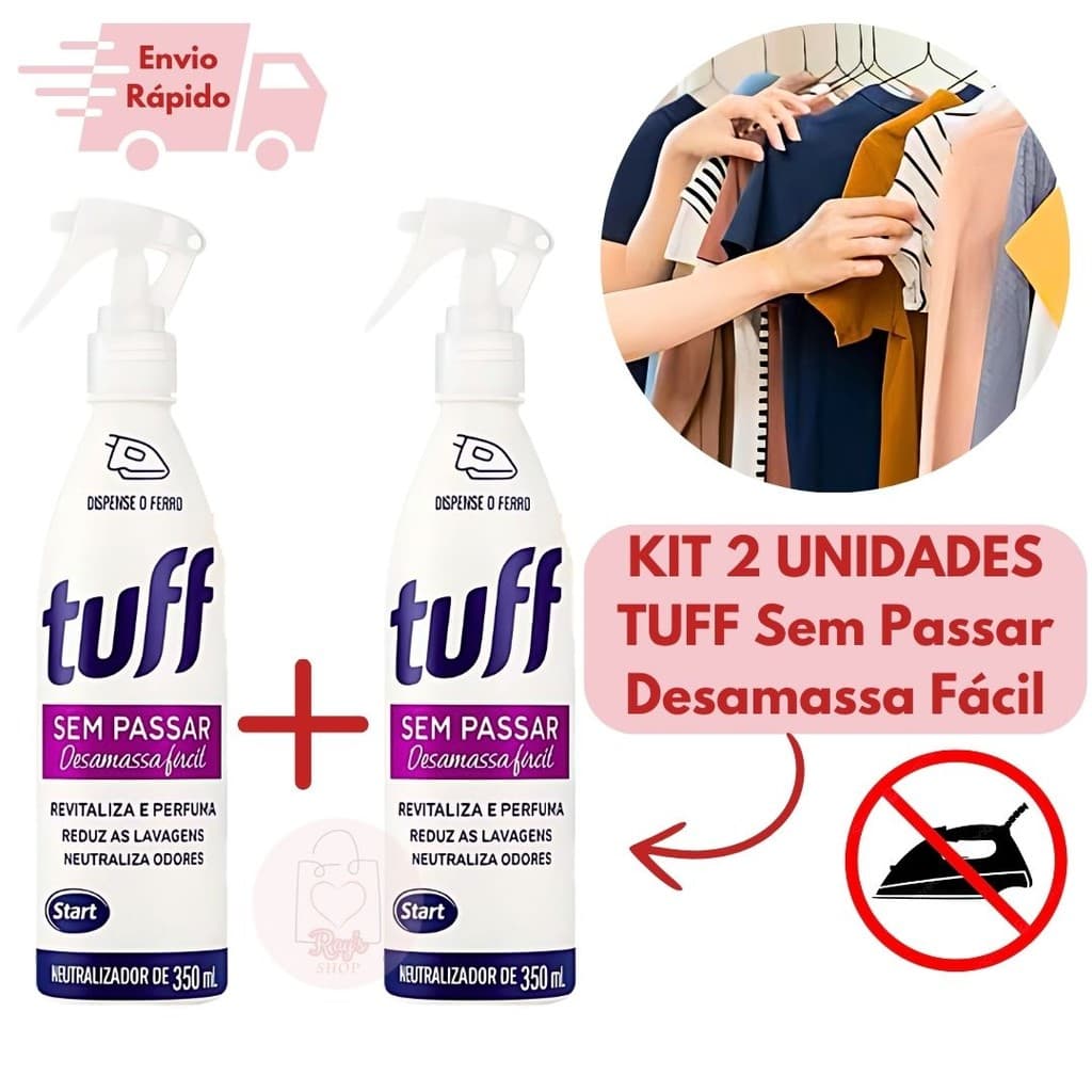 Kit 2 Desamassa Fácil Sem Passar Tuff Start 350ML Perfuma E Neutraliza Odores