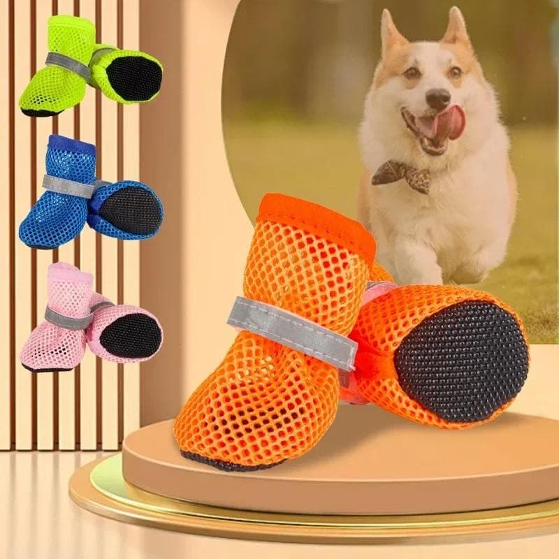 4 Pçs Sapatos Para Cães Antiderrapante Respirável Resistente Ao Desgaste Botas Adequados Pequenos Animais De Estimação D