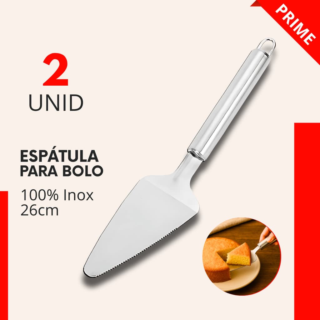 Kit 2 Espatula de Bolo Inox para Pizza Restaurante Cozinha Buffet