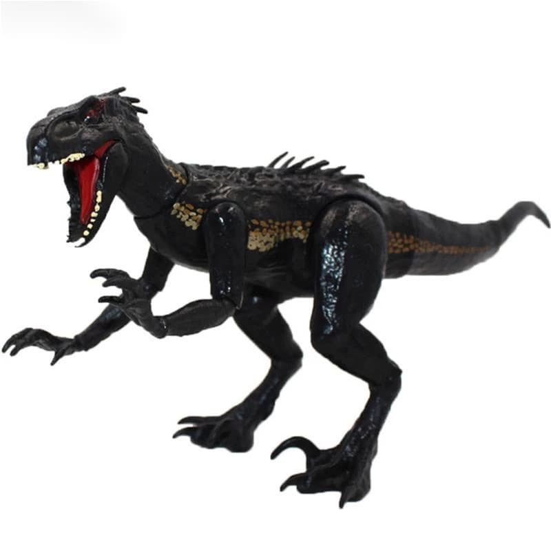 Figura de Dinossauro Velociraptor Articulada 27cm Modelo Negro com Olhos Vermelhos e Garras,Brinquedo de Ação para