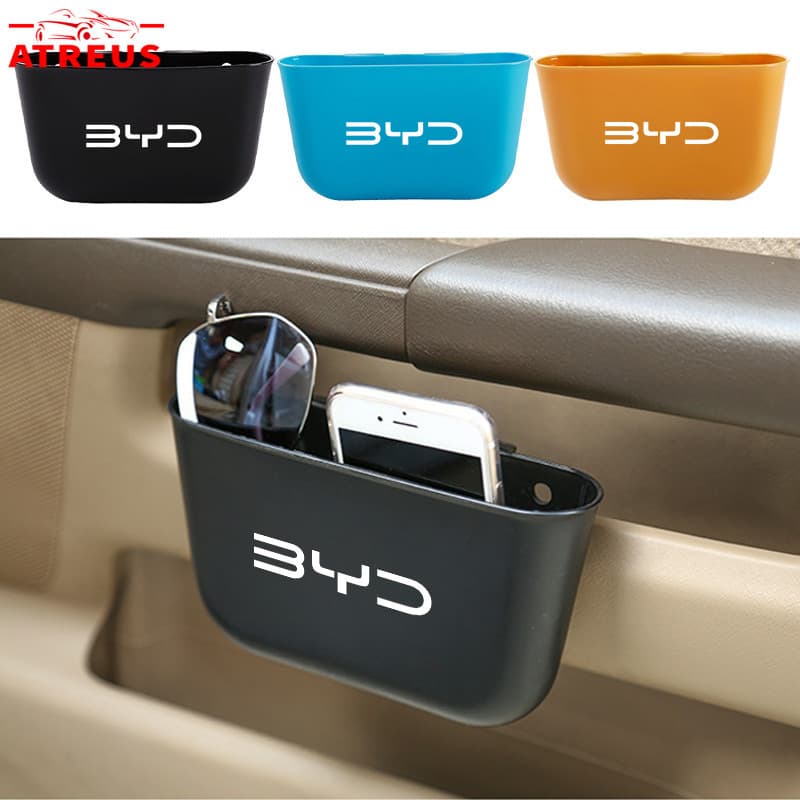 BYD Lixeira Para Carro Mini Lata De Lixo Pendurada Dustbin Caixa De Armazenamento Organizador De Acessórios Para BYD Dolphin Plus Dolphin Mini BYD Seal Yuan Plus Song Plus HAN TAN Atto 3