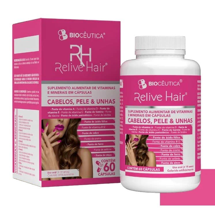 Relive Hair (Cabelos Pele e Unhas) 60 cápsulas - Biocêutica
