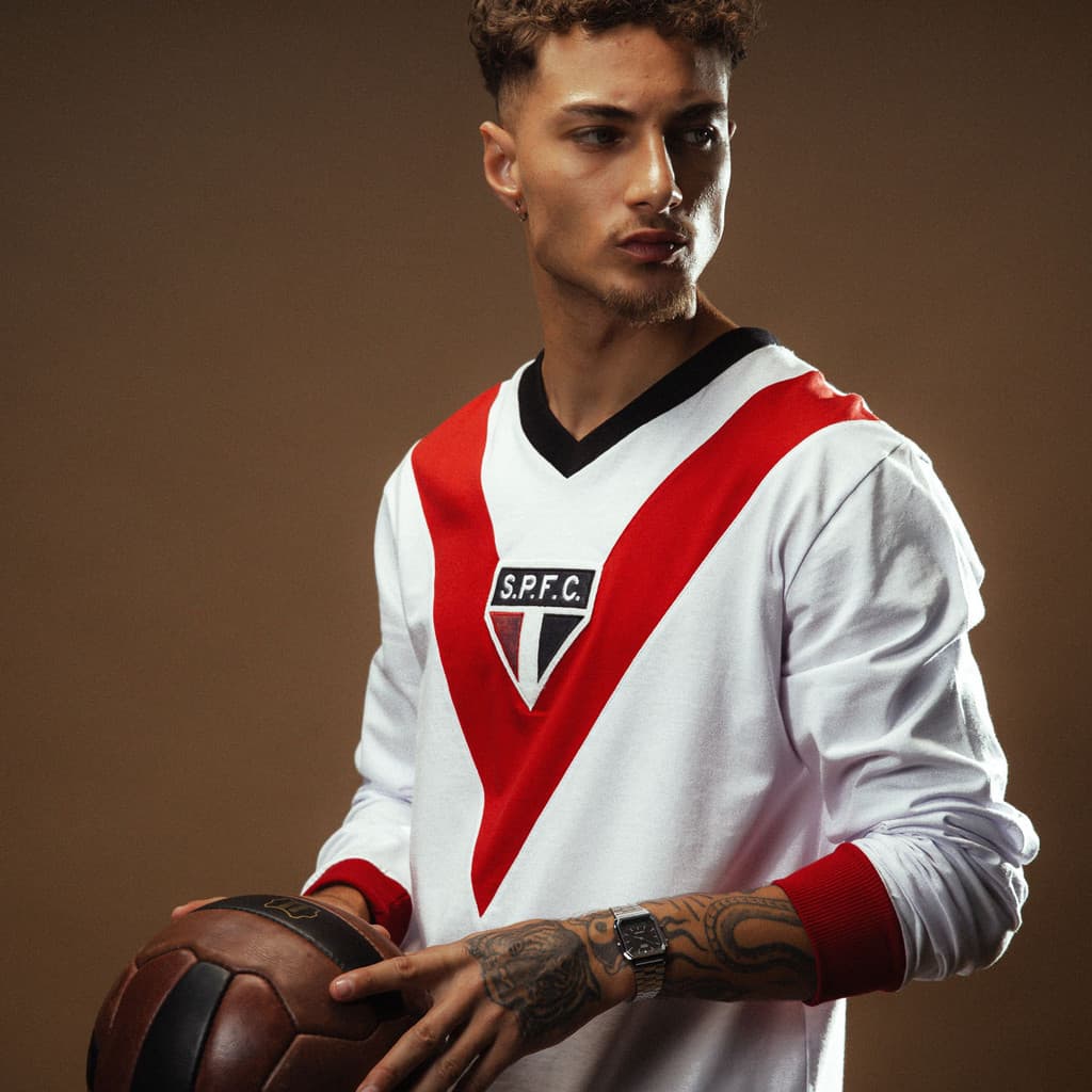 Camisa São Paulo Retrô 1930 Manga Longa Masculina Oficial