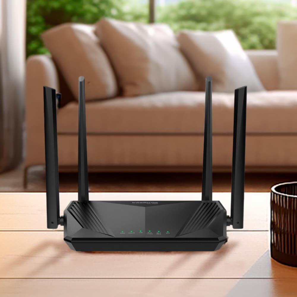 Roteador Wireless Wi-Fi W6 1500 Intelbras 4 Antenas Segurança WPA 3 Preto Fácil instalação E Conexão Internet Casas