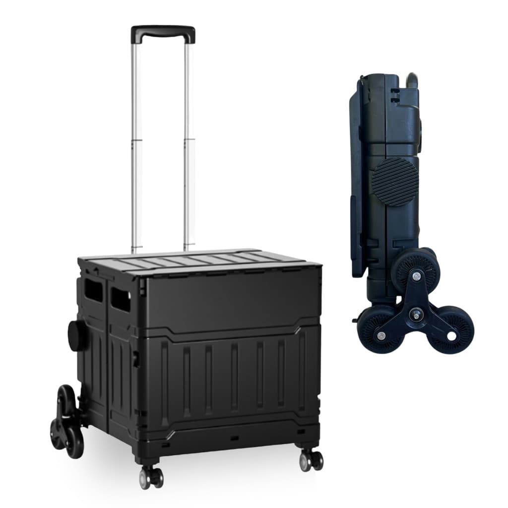 Carrinho Da Compras Feira Mercado Dobravel 8 rodas Sobe Escada Vira Maleta Portátil 50KG Reforçado